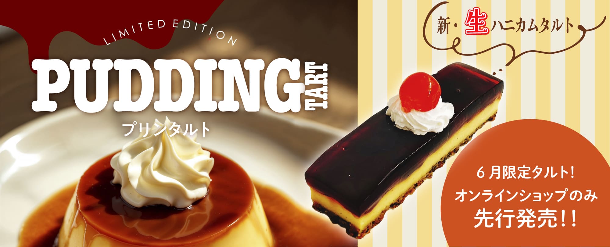 新・生ハニカムタルト　PUDDING TART　６月限定タルト！オンラインショップのみ先行発売！！